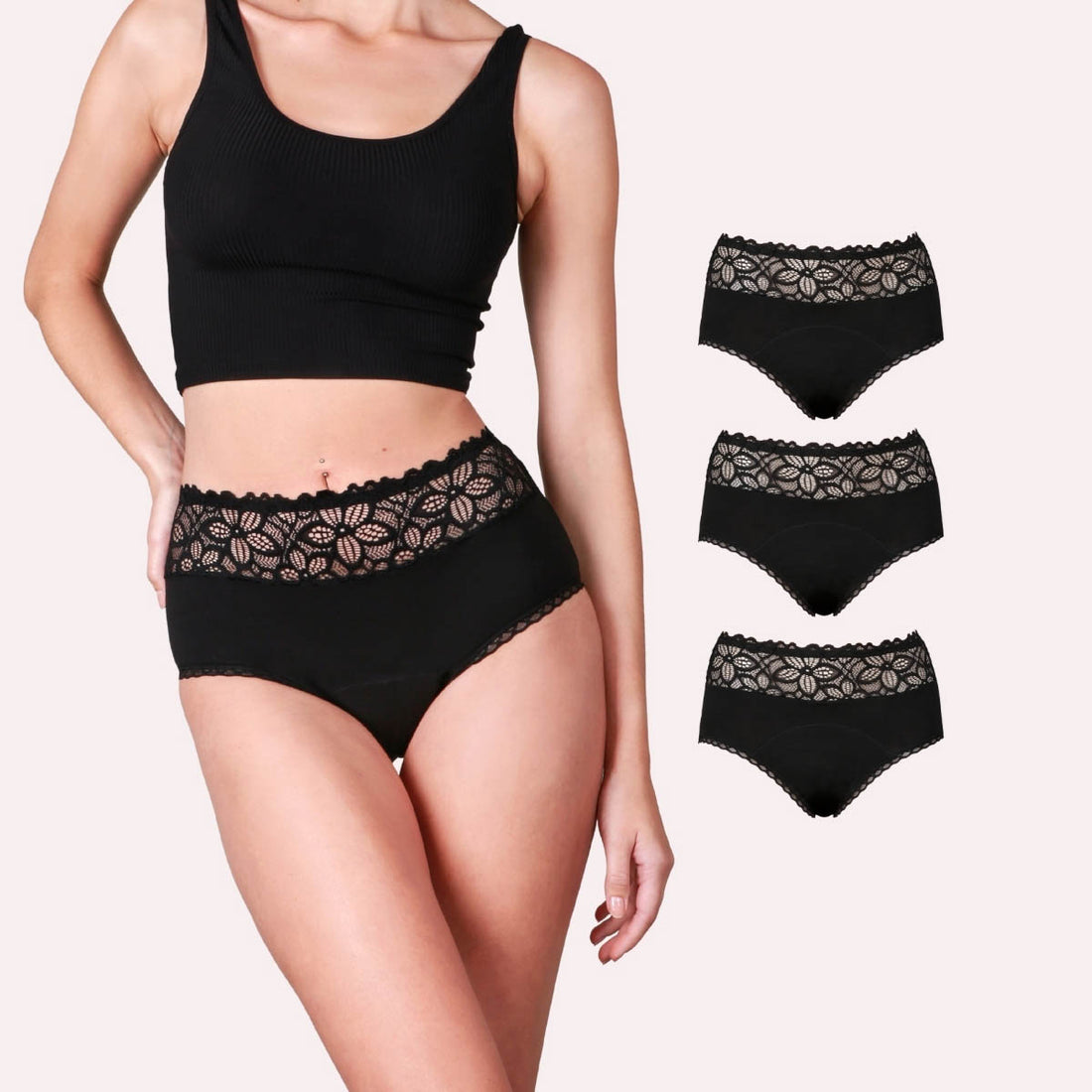 3er Pack Periodenunterwäsche Taynie Deluxe ultra schwarz Alle Produkte