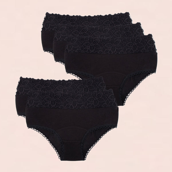 Taynie Deluxe ultra 5er Pack schwarz Curvy Alle Produkte Wochenbett Ultra-1 Teen Sport Für die Nacht Menstruation Highwaist Extra Stark Classic Blasenschwäche Bestseller Bei Ausfluss