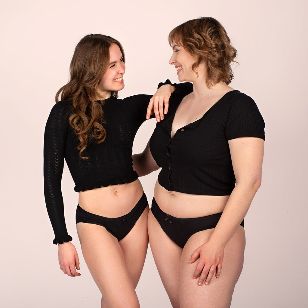 Periodenunterwäsche Taynie Bella schwarz Teen Alle Produkte Curvy Menstruation Sport Blasenschwäche Für die Nacht Bei Ausfluss Leicht Mittel Low Waist 